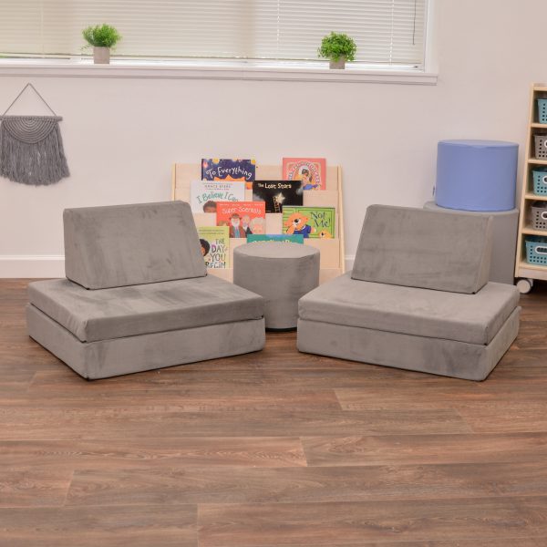 THE WHATSIT Companion Round Ottoman - Gray