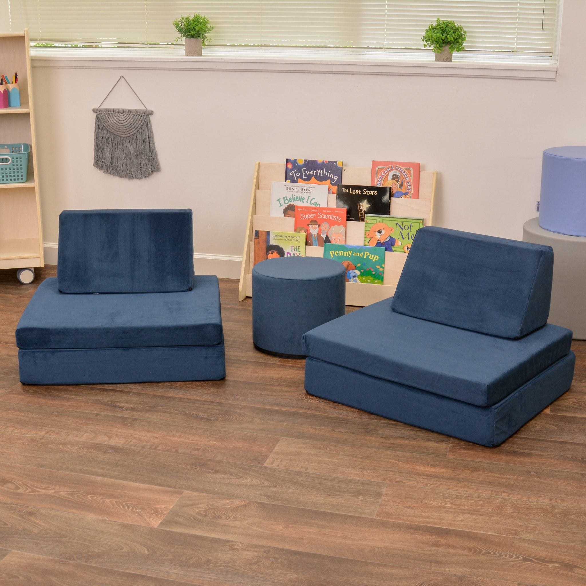 THE WHATSIT Companion Round Ottoman - Navy