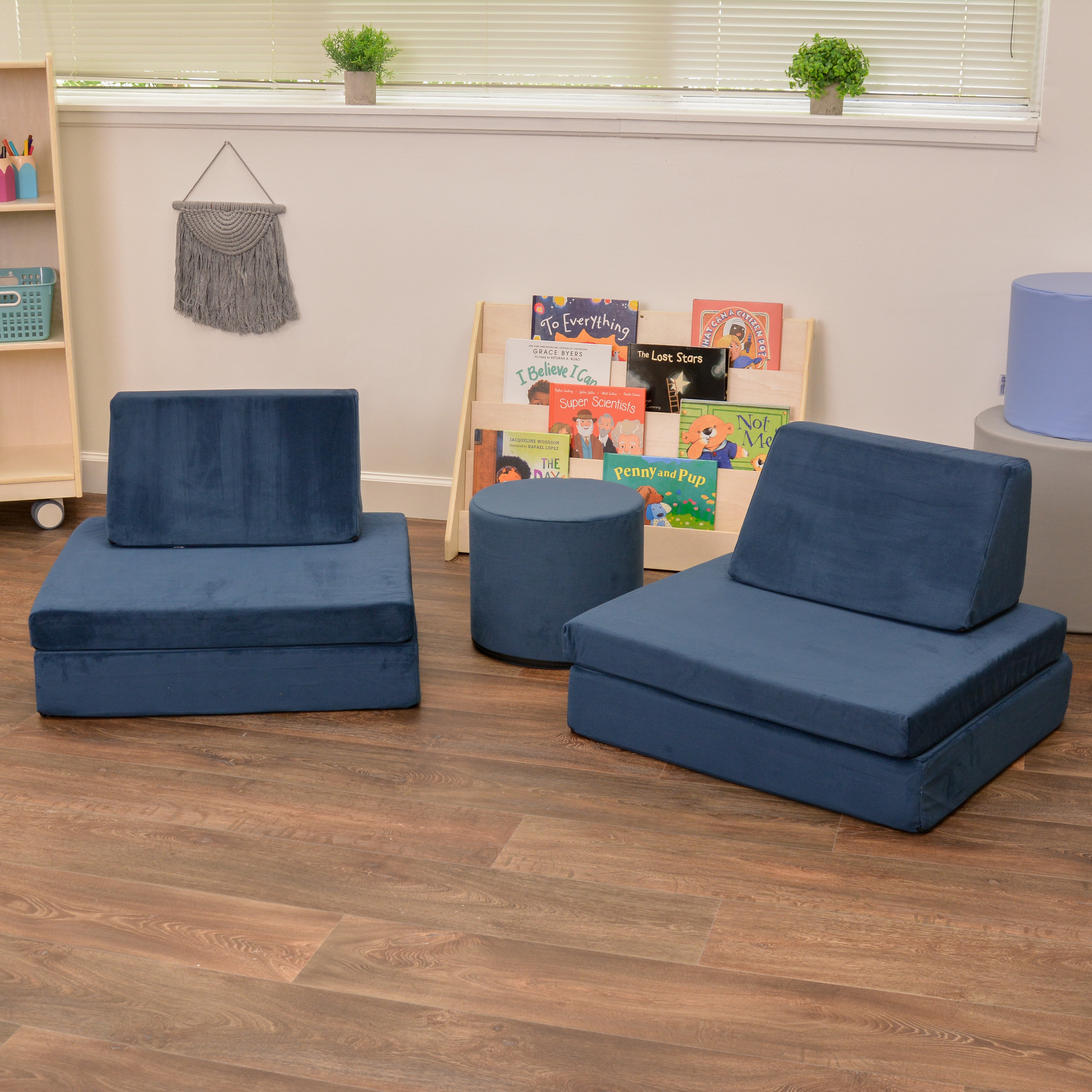 THE WHATSIT Companion Round Ottoman - Navy