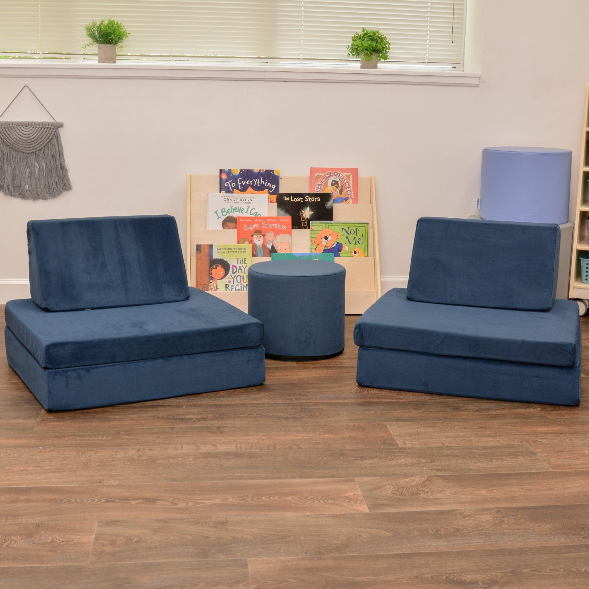 THE WHATSIT Companion Round Ottoman - Navy