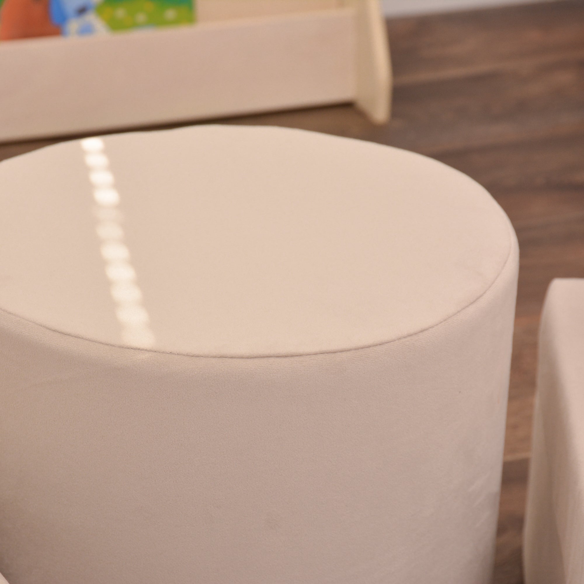 THE WHATSIT Companion Round Ottoman - Taupe