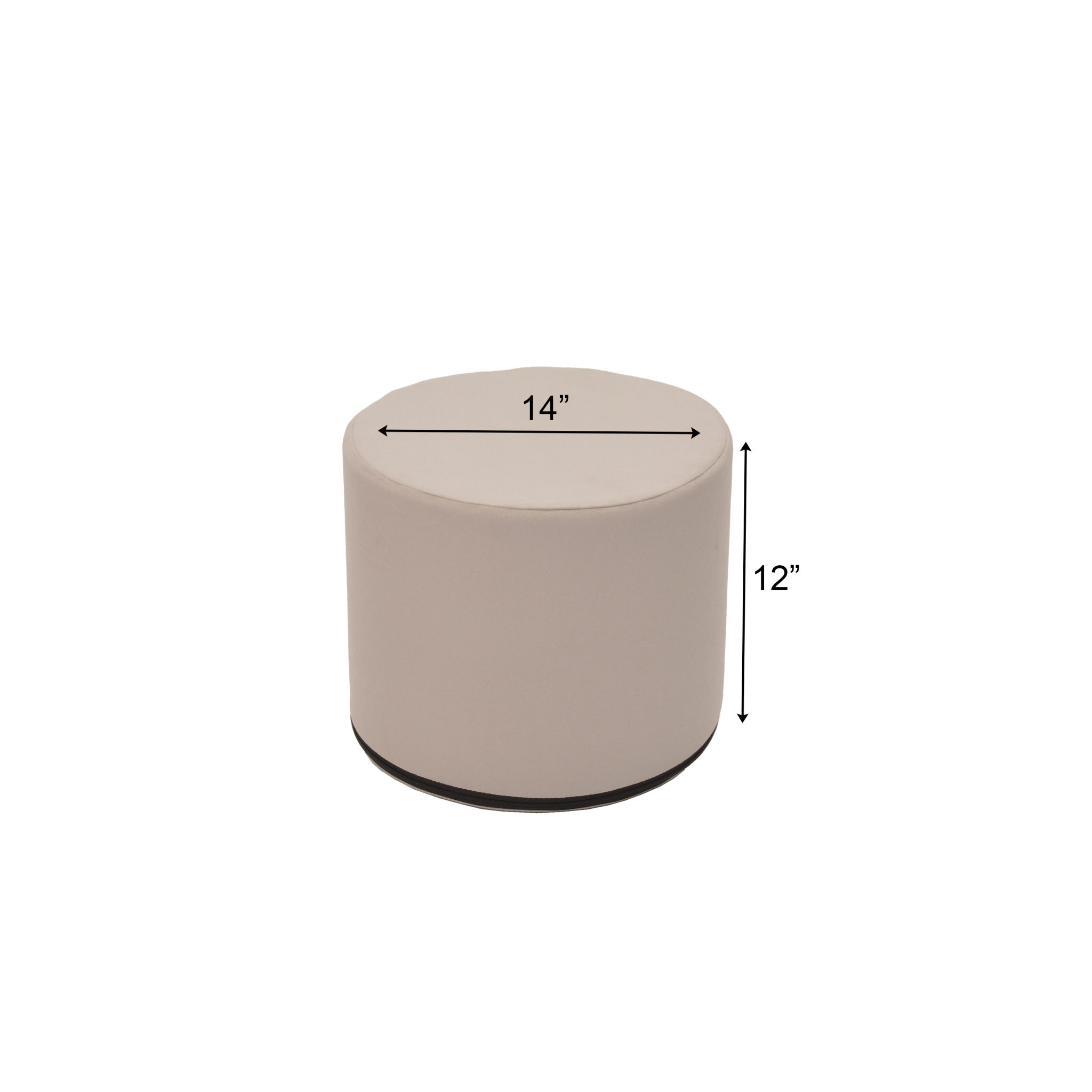 THE WHATSIT Companion Round Ottoman - Taupe