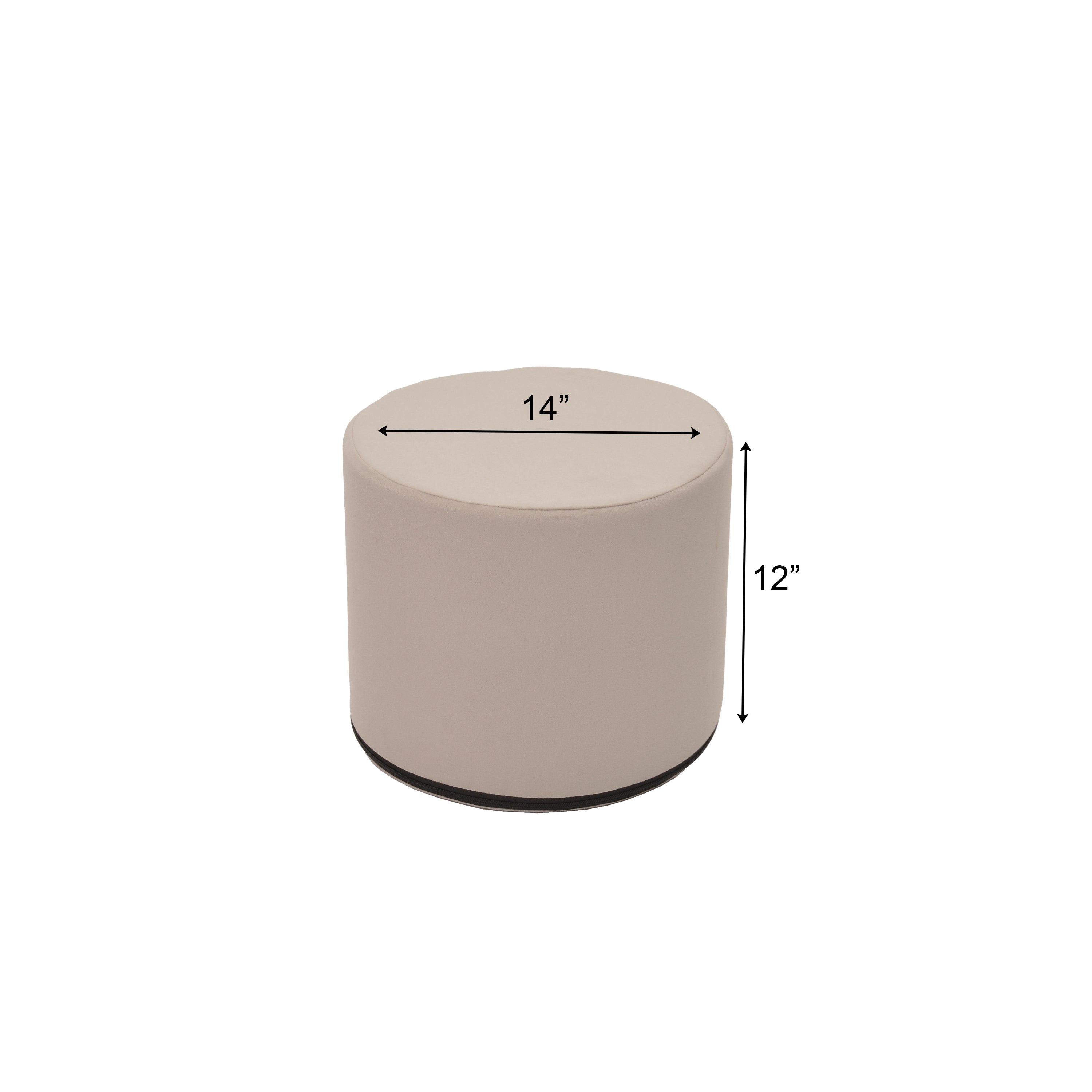 THE WHATSIT Companion Round Ottoman - Taupe