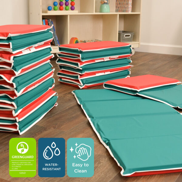 Pillow Rest Mat - Set of 10 - Red/Green
