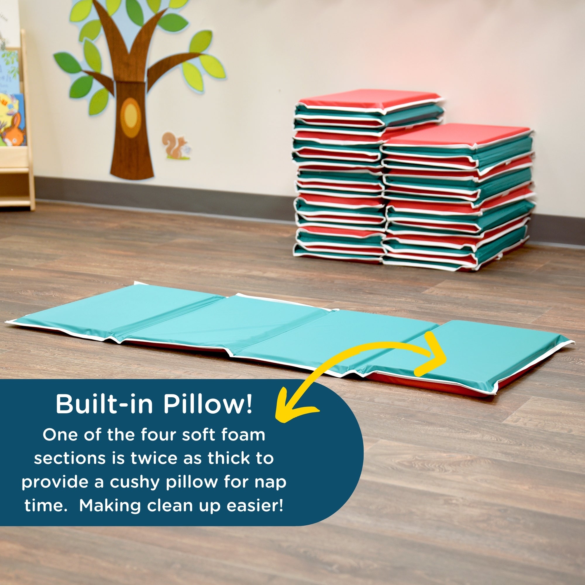 Pillow Rest Mat - Set of 10 - Red/Green