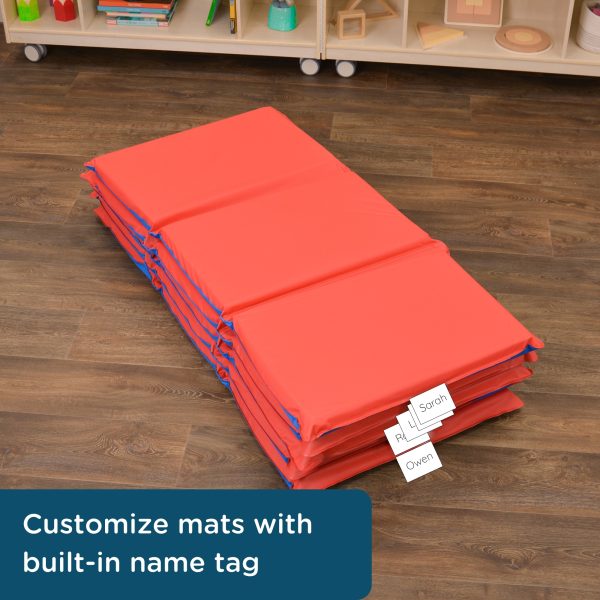 Infection Control Folding Rest Mat - 2" - Red/Blue - Set of 5
