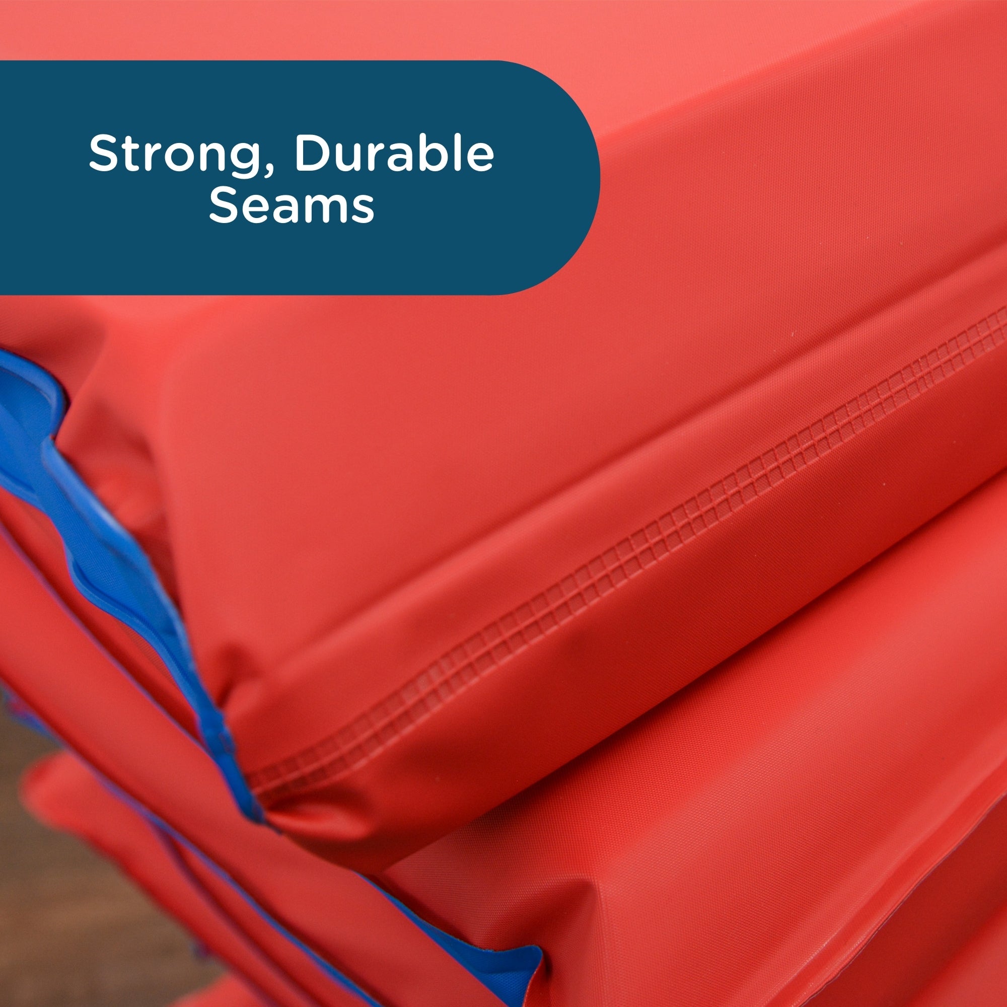 2" Infection Control 3 Section Folding Rest Mat - Set of 5 - Red/Blue