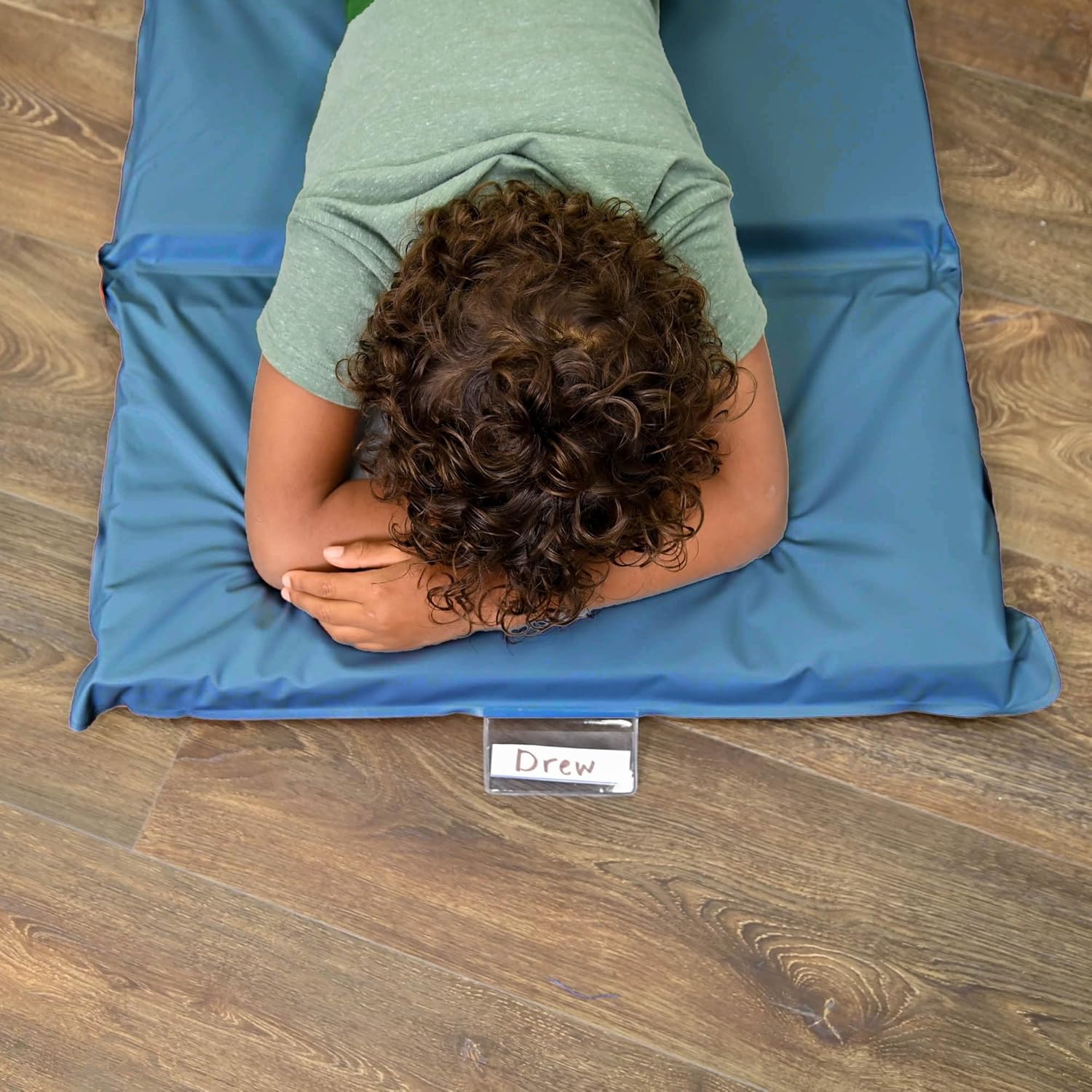 2" Angels 4 Section Folding Rest Nap Mat - Set of 5 - Sage/Deep Water Blue