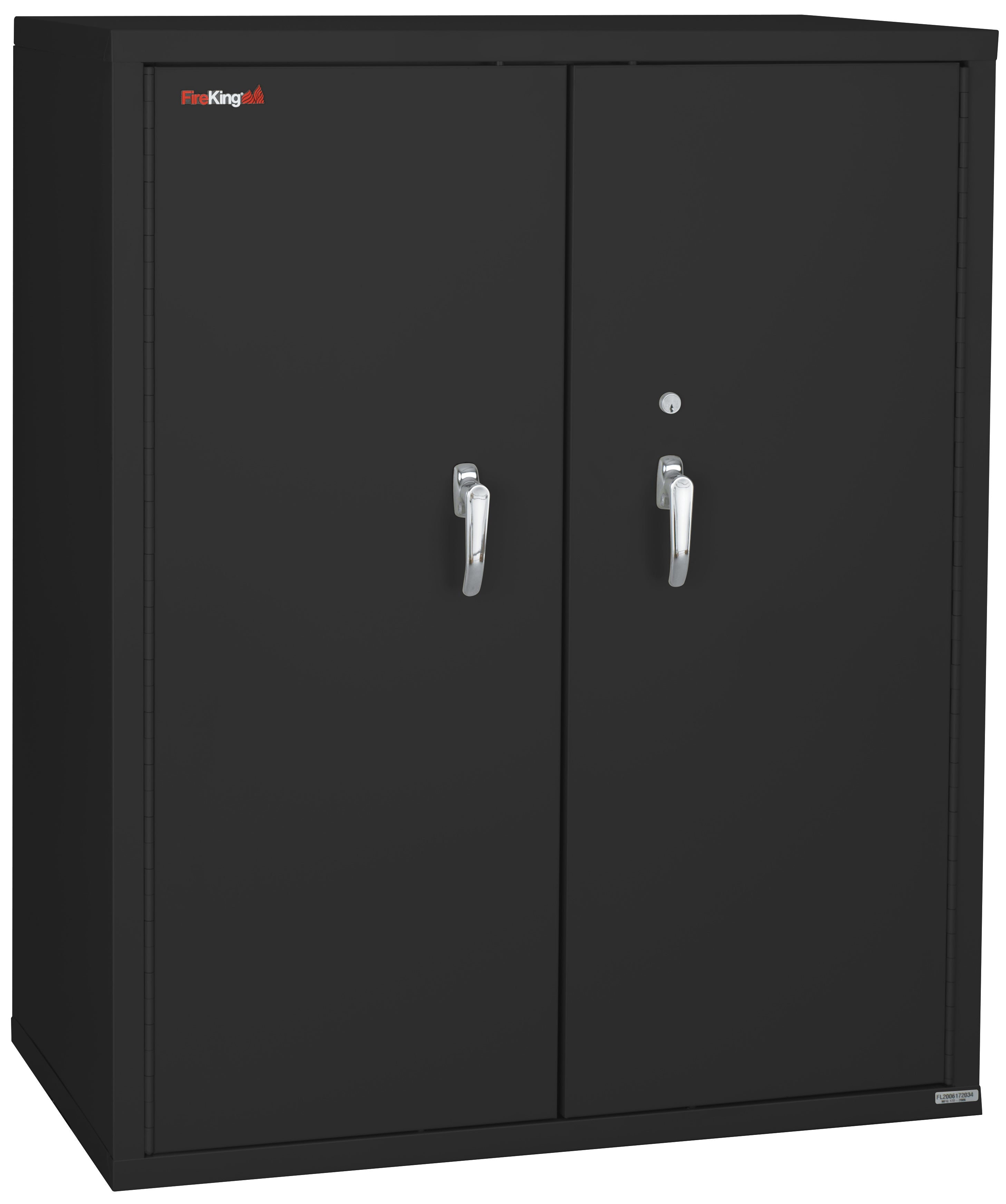 Fire Resistant - Double door storage cabinet with legal end tab inserts - 44"H (Black)