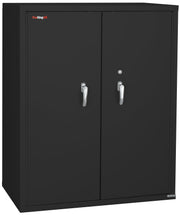 Fire Resistant - Double door storage cabinet with letter end tab inserts - 44"H (Black)