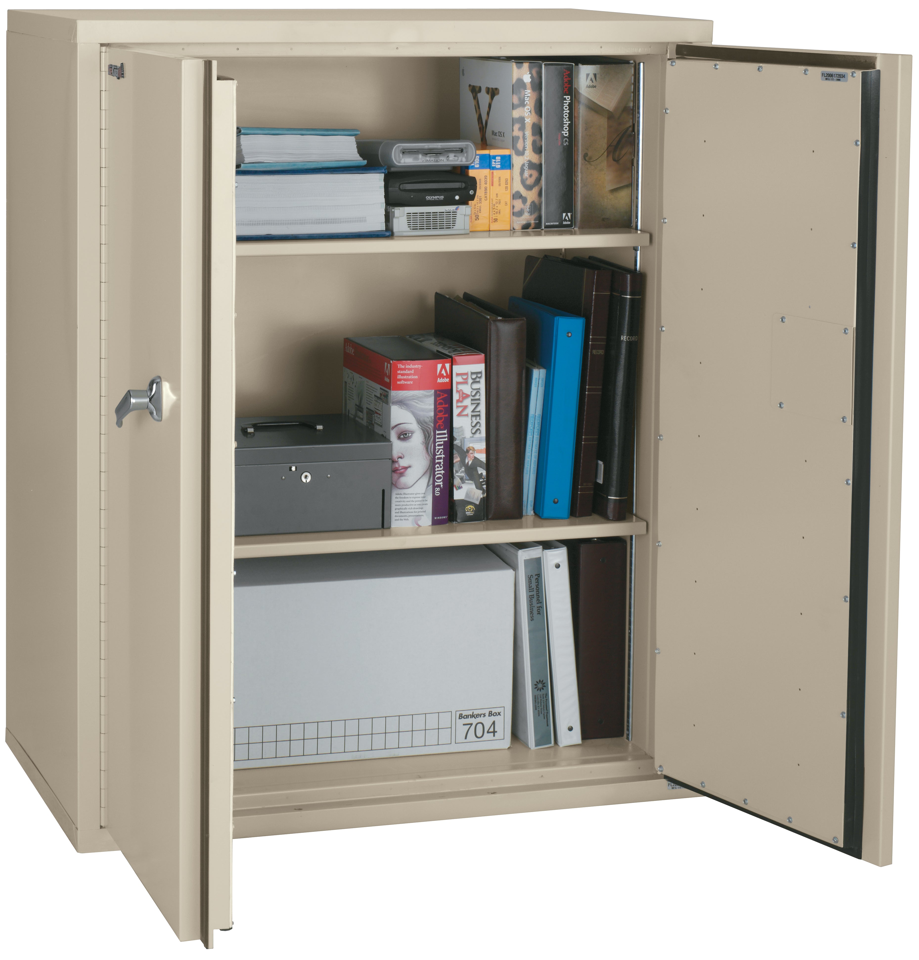Fire Resistant - Double door storage cabinet - 44" (Parchment)