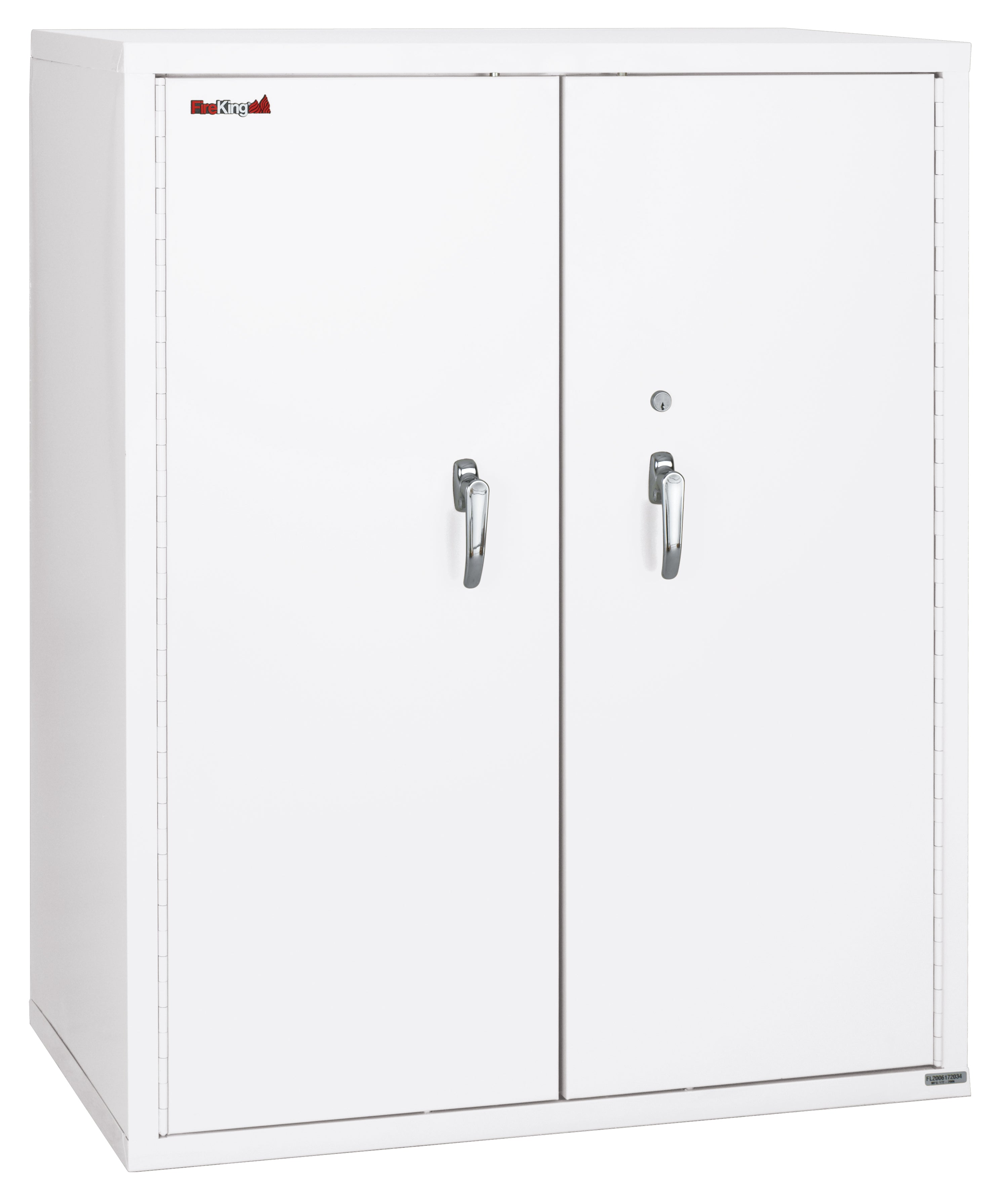Fire Resistant - Double door storage cabinet with letter end tab inserts - 44"H (Arctic White)