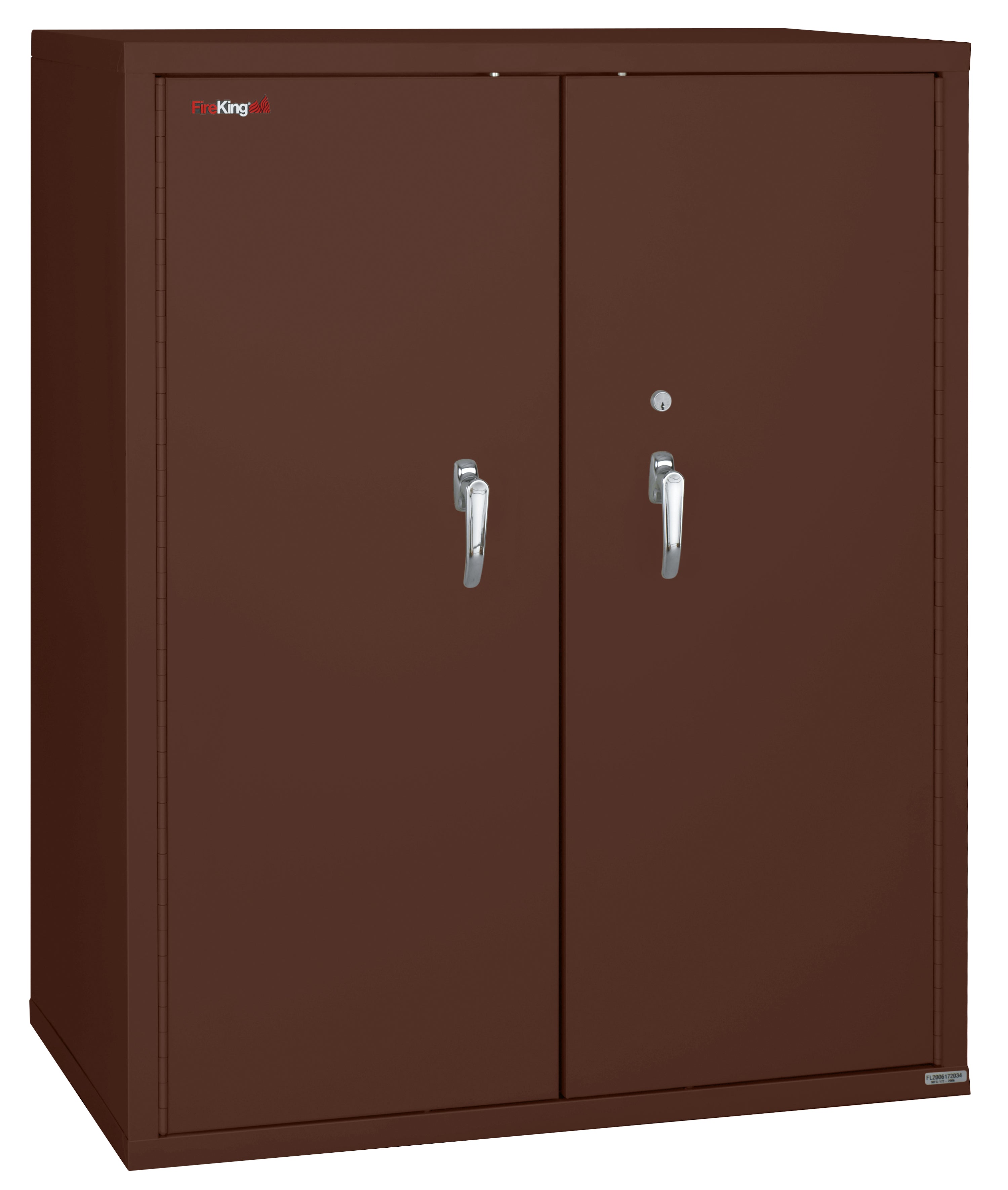 Fire Resistant - Double door storage cabinet with legal end tab inserts - 44"H (Brown)