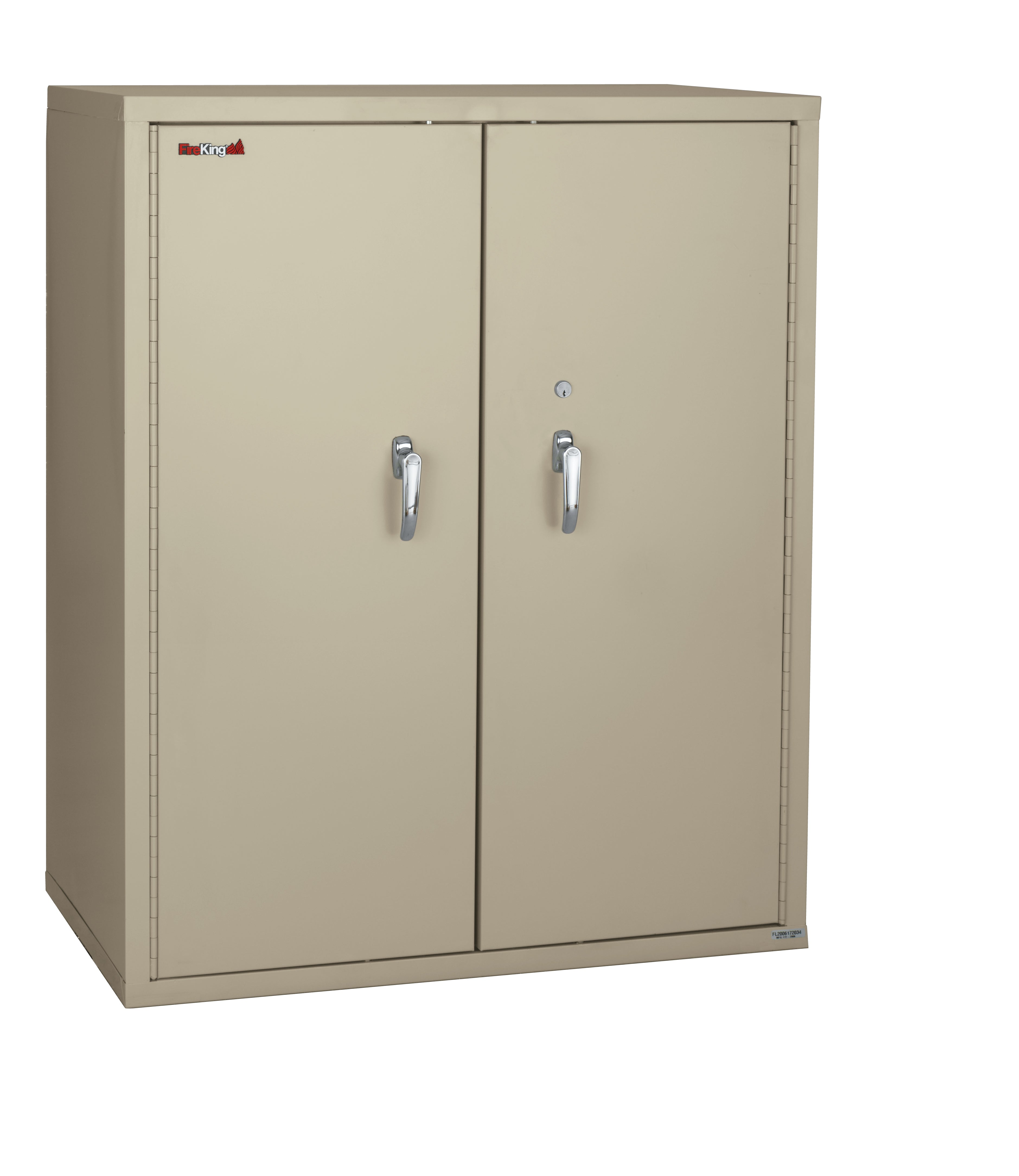 Fire Resistant - Double door storage cabinet with legal end tab inserts - 44"H (Parchment)