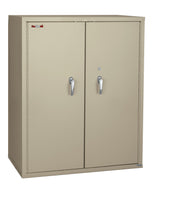 Fire Resistant - Double door storage cabinet with letter end tab inserts - 44"H (Parchment)