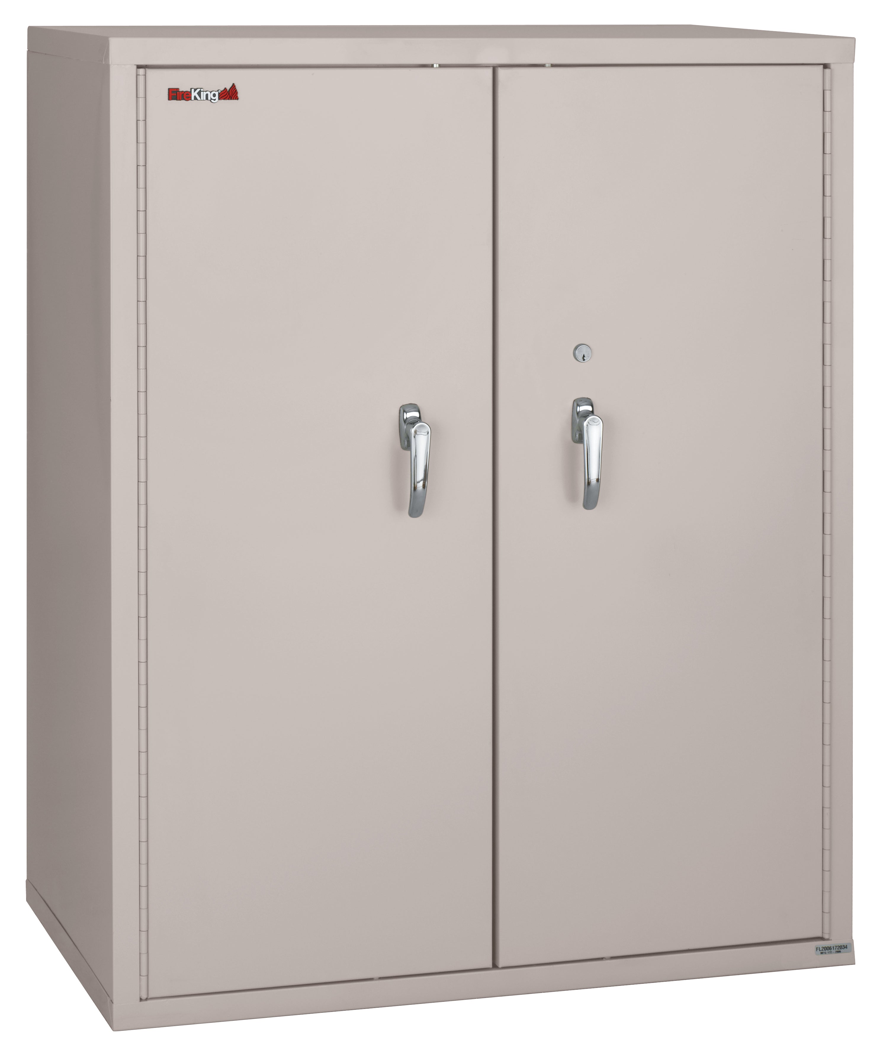 Fire Resistant - Double door storage cabinet with legal end tab inserts - 44"H (Platinum)