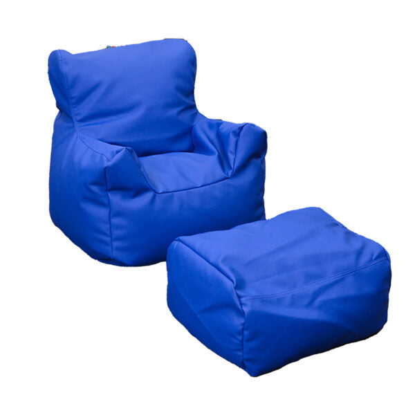 Cozy Chair and Ottoman - Deep Water Blue