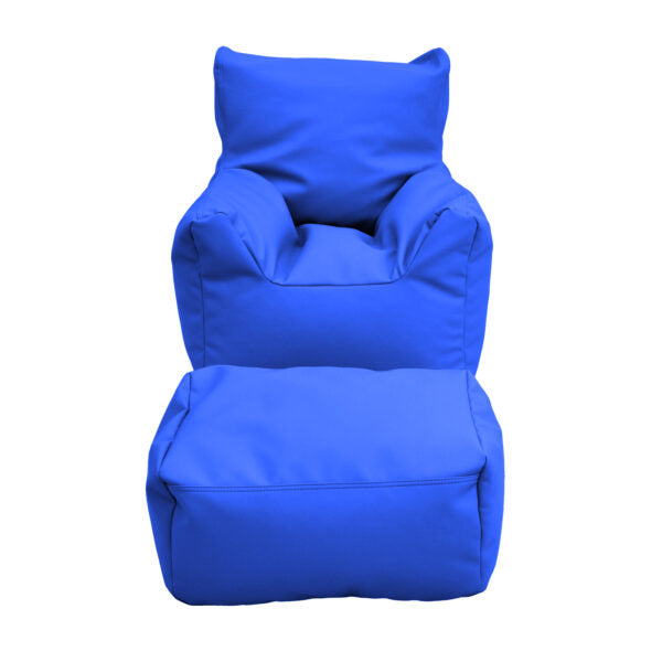 Cozy Chair and Ottoman - Deep Water Blue