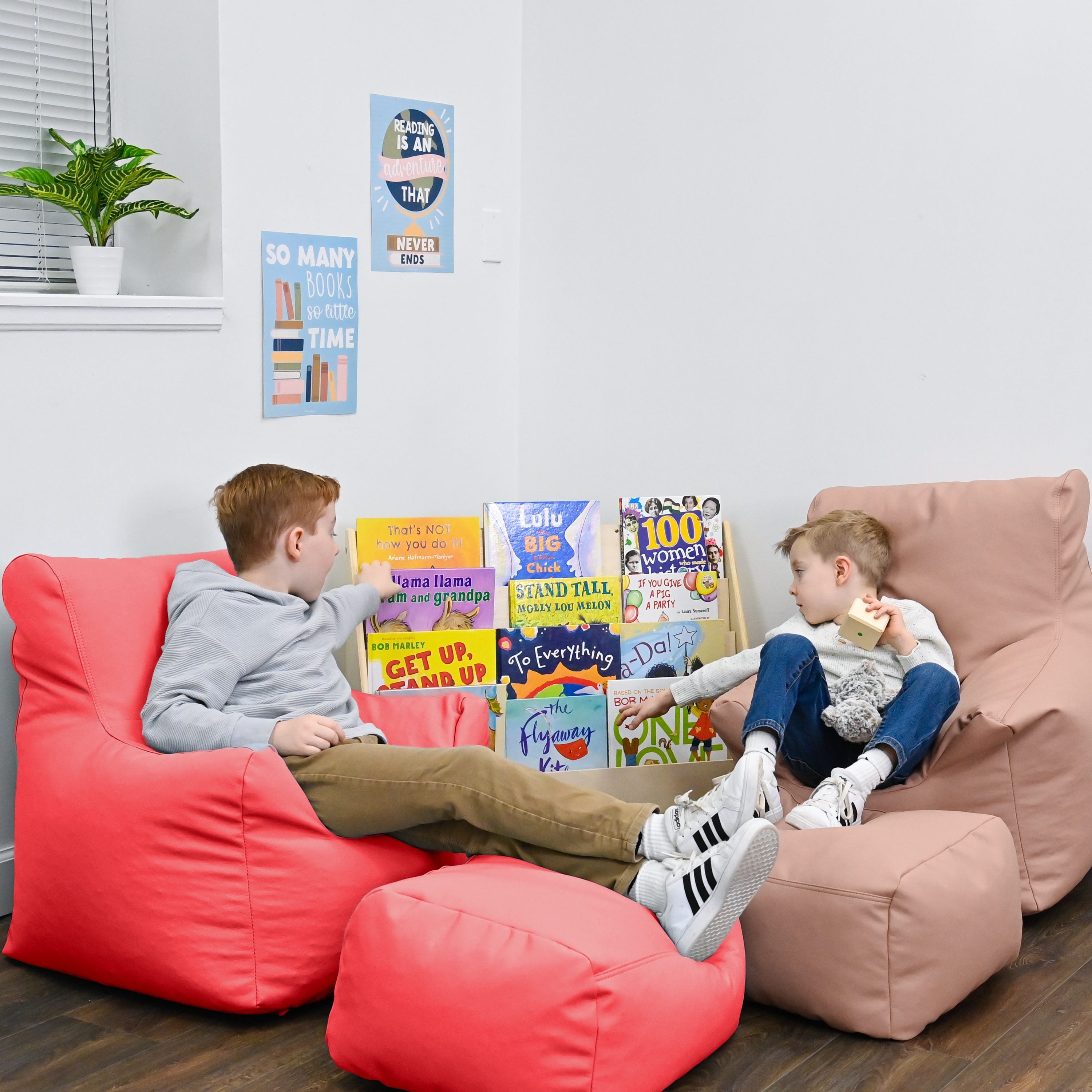 Cozy Chair and Ottoman - Red