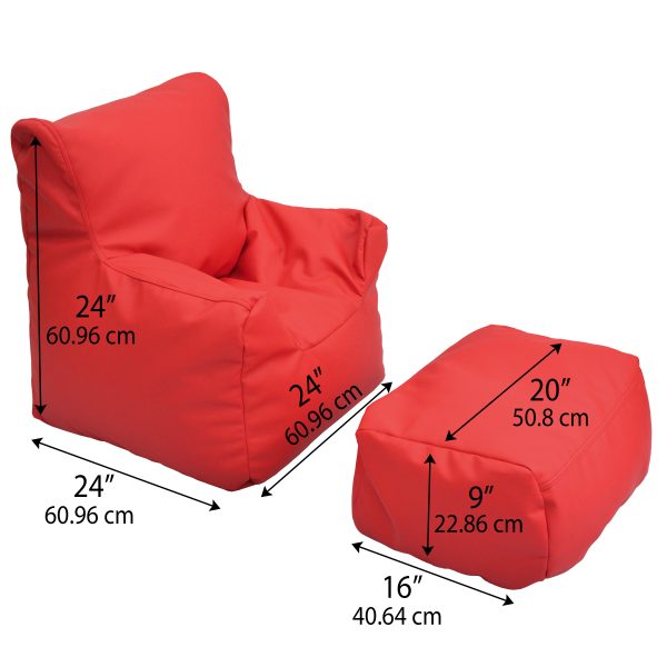 Cozy Chair and Ottoman - Red