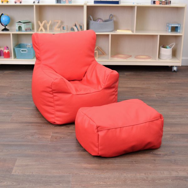 Cozy Chair and Ottoman - Red