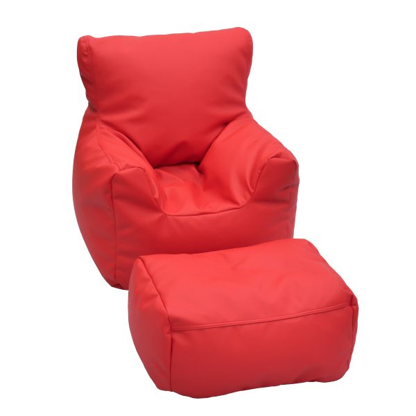 Cozy Chair and Ottoman - Red