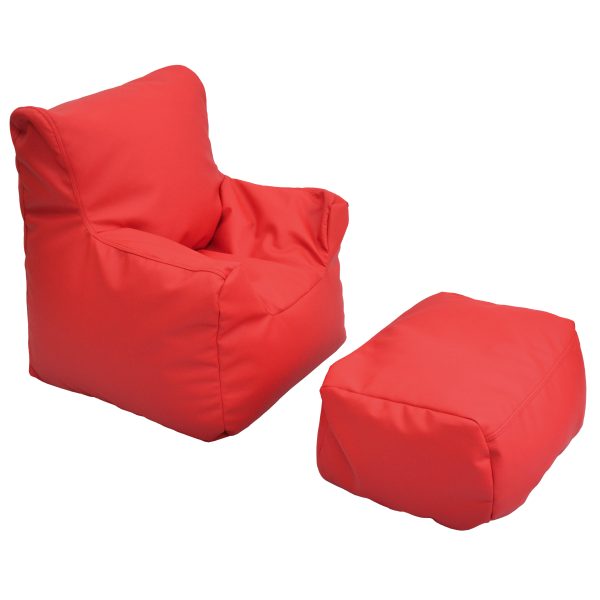 Cozy Chair and Ottoman - Red