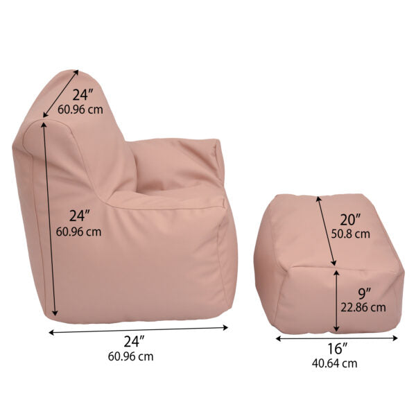 Cozy Chair and Ottoman - Clay