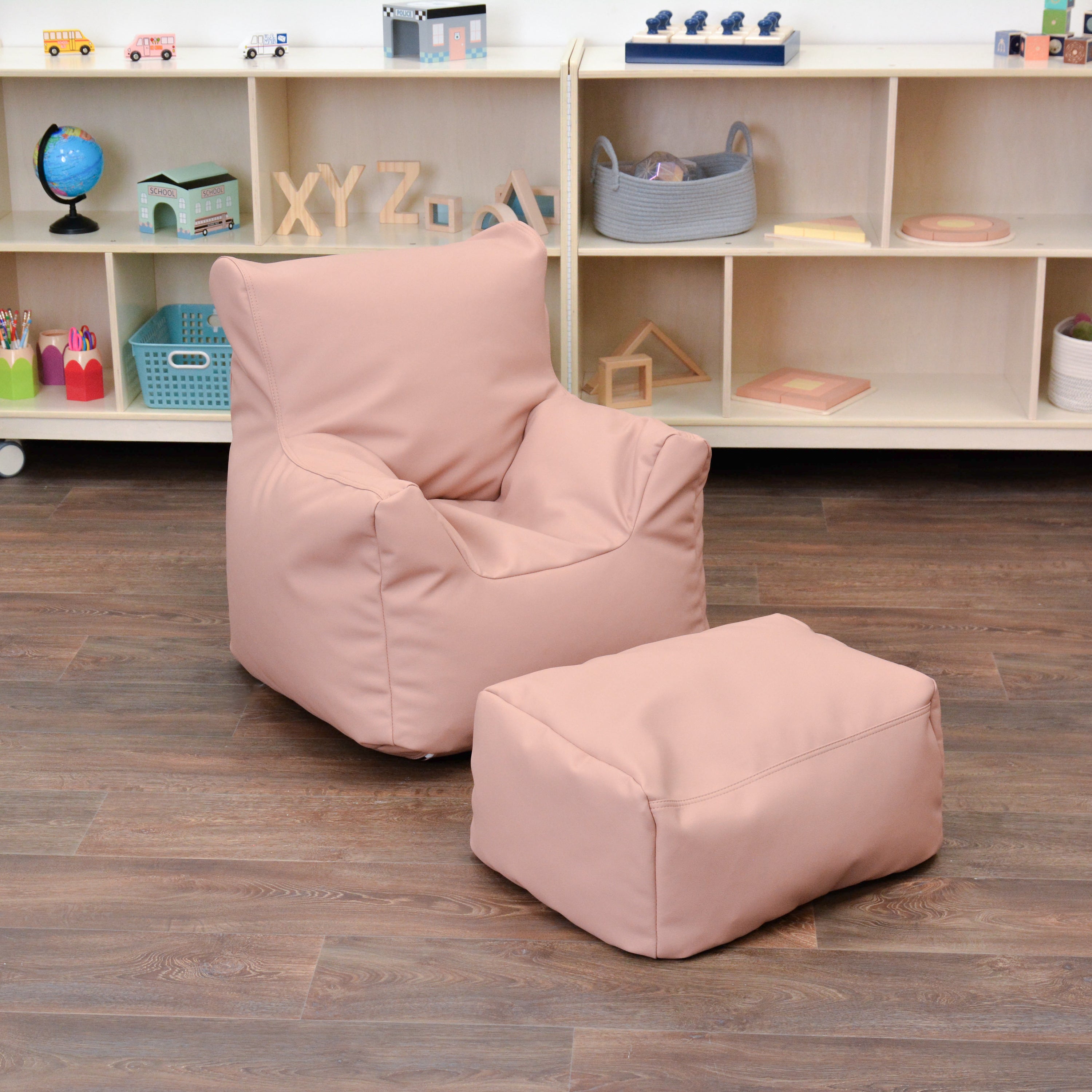 Cozy Chair and Ottoman - Clay