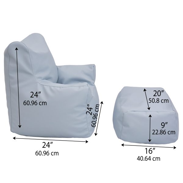 Cozy Chair and Ottoman - Fog Blue