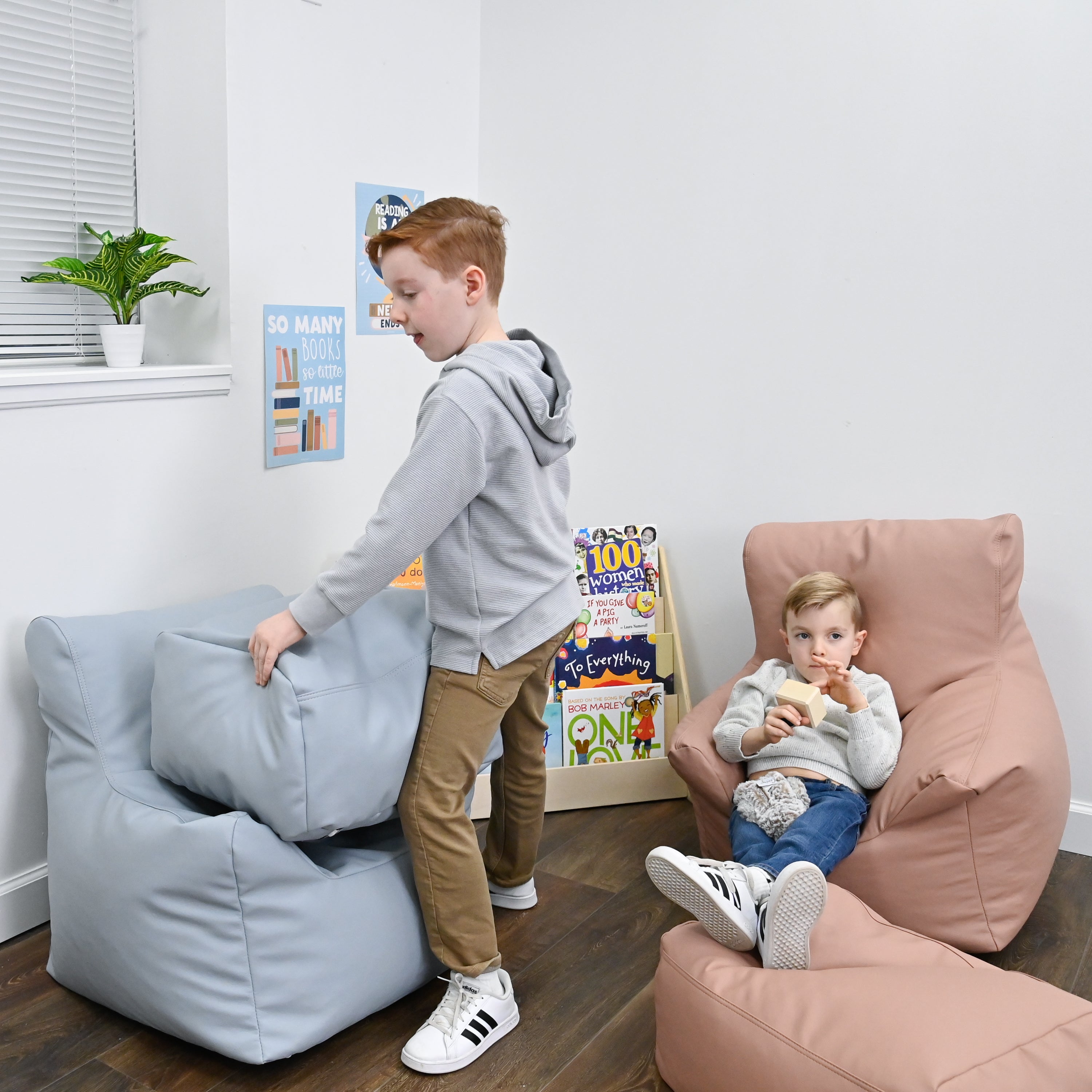 Cozy Chair and Ottoman - Fog Blue