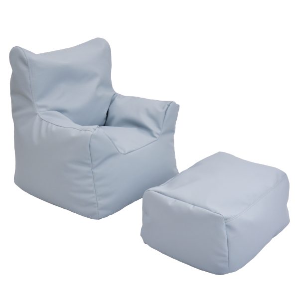 Cozy Chair and Ottoman - Fog Blue