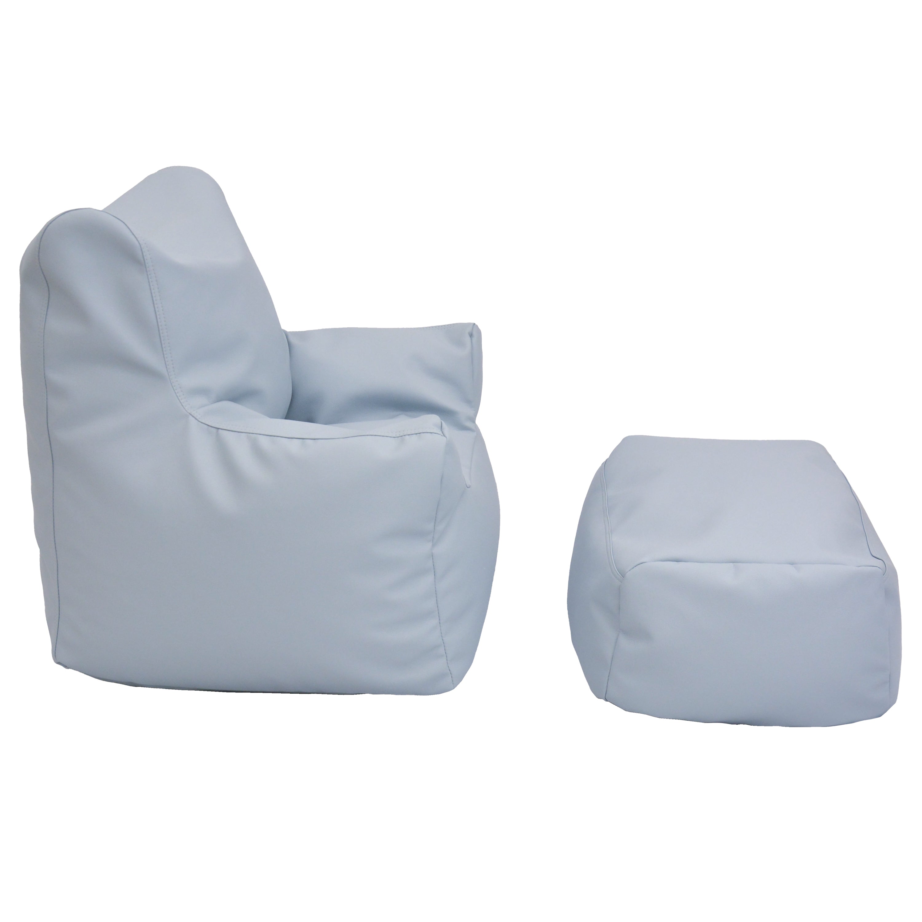 Cozy Chair and Ottoman - Fog Blue