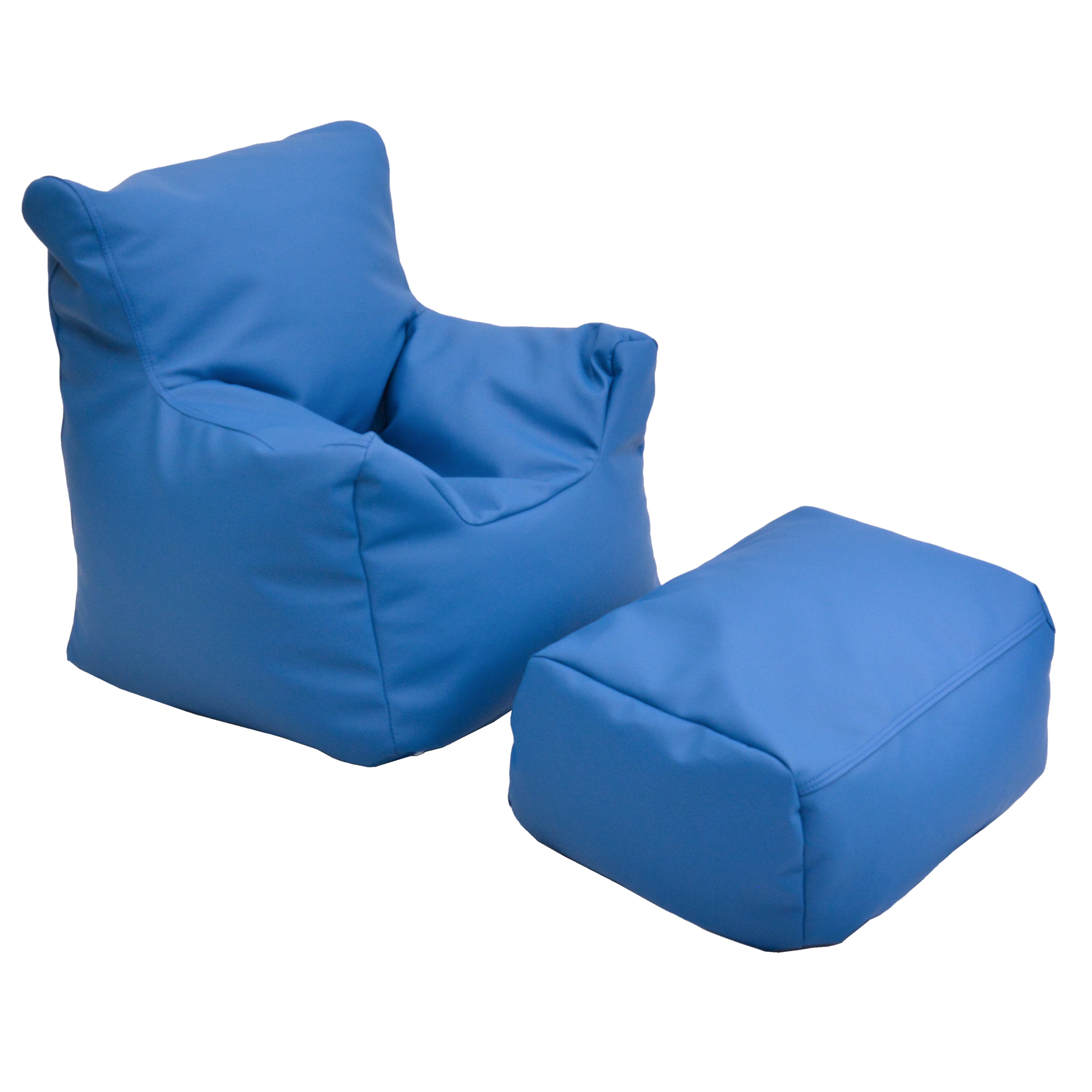 Cozy Chair and Ottoman - Deep Water Blue