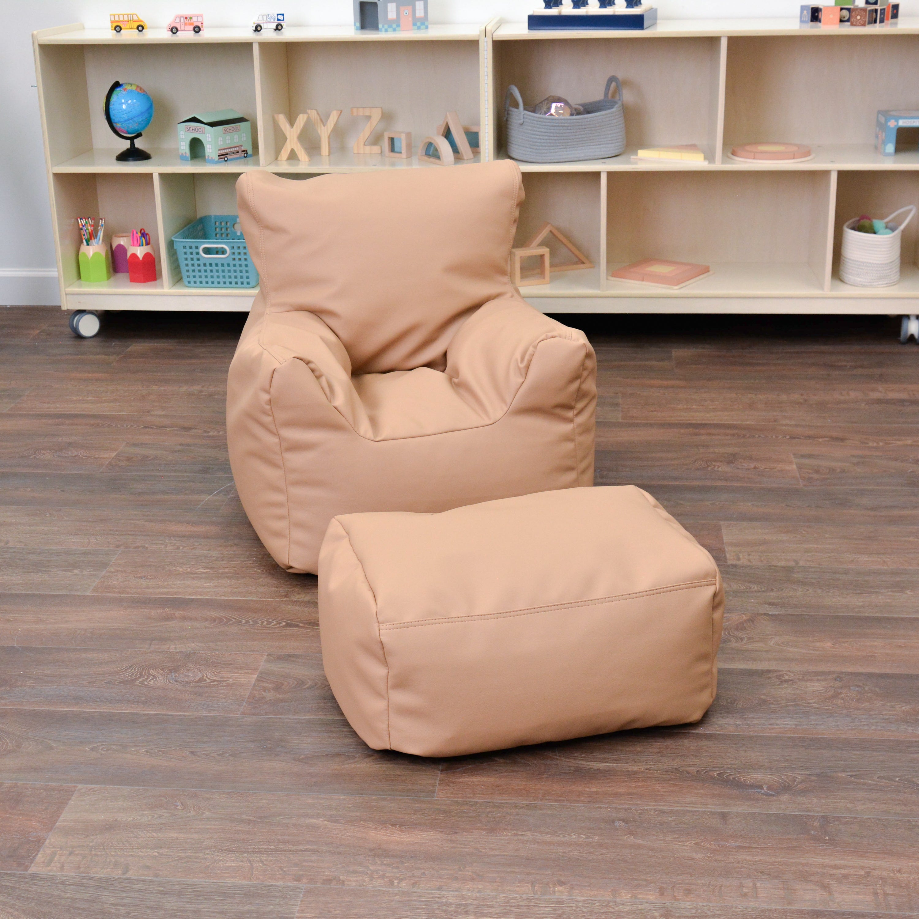Cozy Chair and Ottoman - Almond