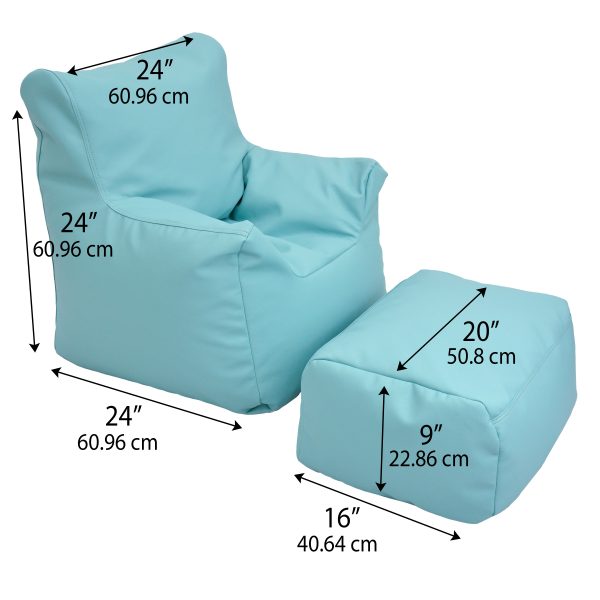 Cozy Chair and Ottoman - Aqua