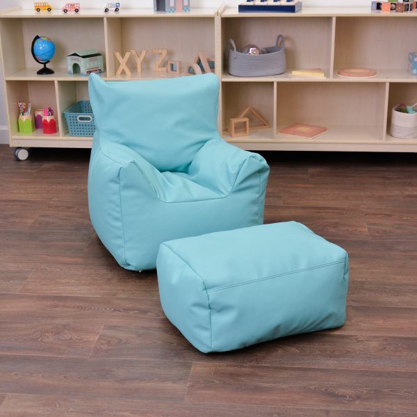 Cozy Chair and Ottoman - Aqua
