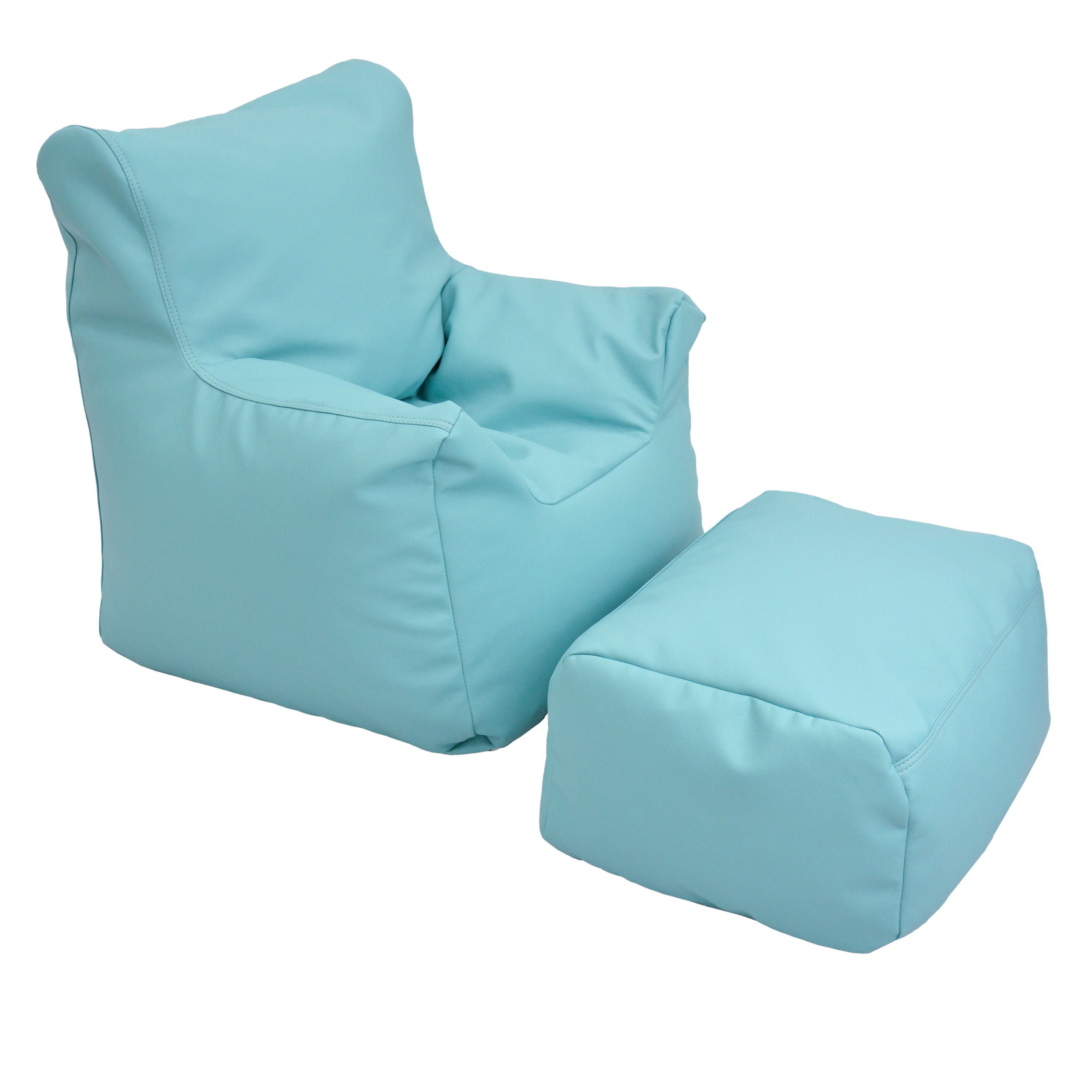 Cozy Chair and Ottoman - Aqua