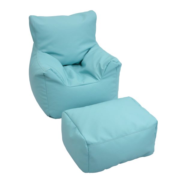 Cozy Chair and Ottoman - Aqua