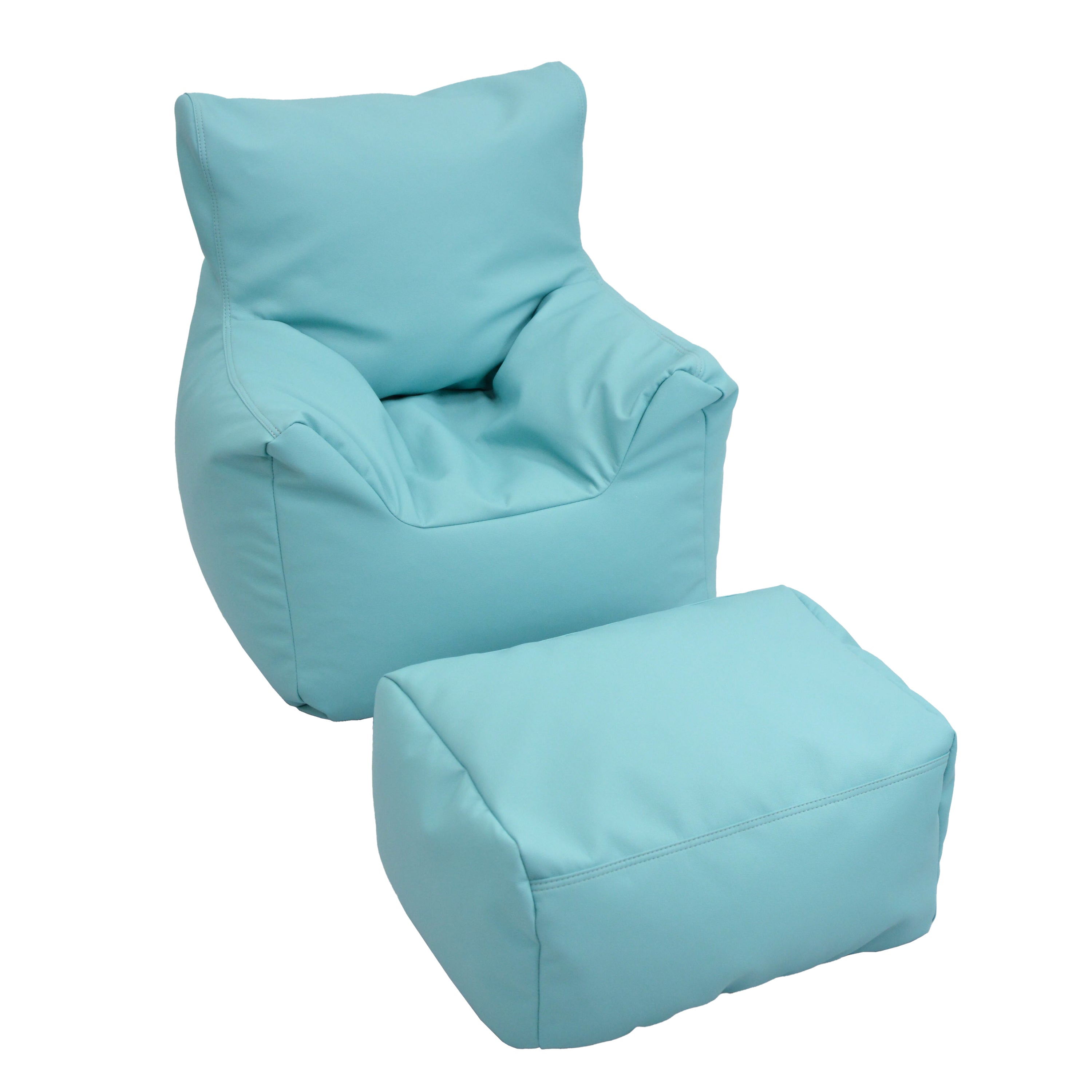 Cozy Chair and Ottoman - Aqua