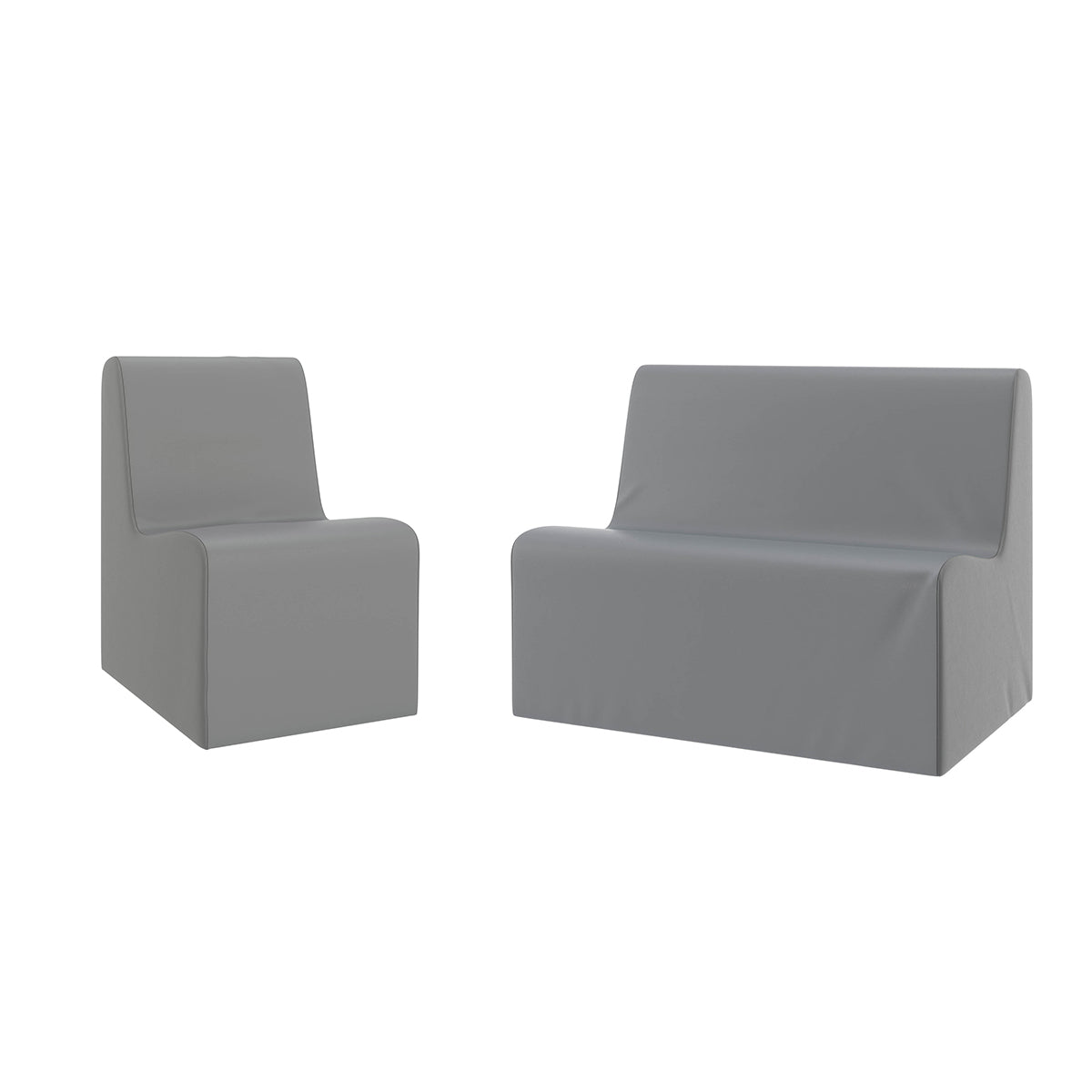 Large Contour Chair and Sofa Set - Gray