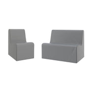Large Contour Chair and Sofa Set - Gray