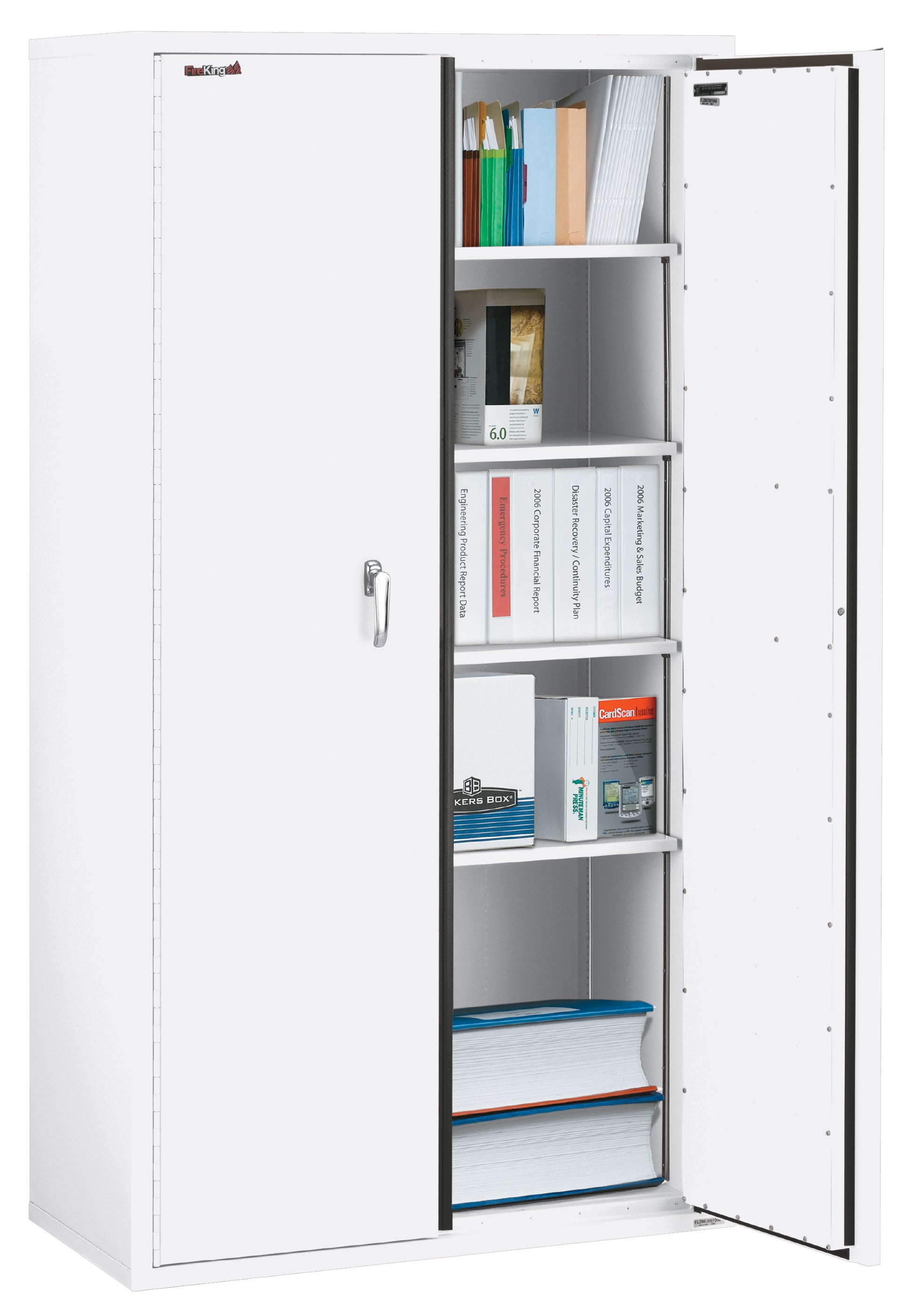 Fire Resistant - Double door storage cabinet - 72"H (Arctic White)