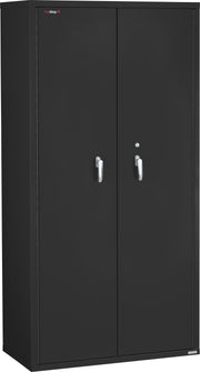 Fire Resistant - Double door storage cabinet with letter end tab inserts - 72"H (Black)