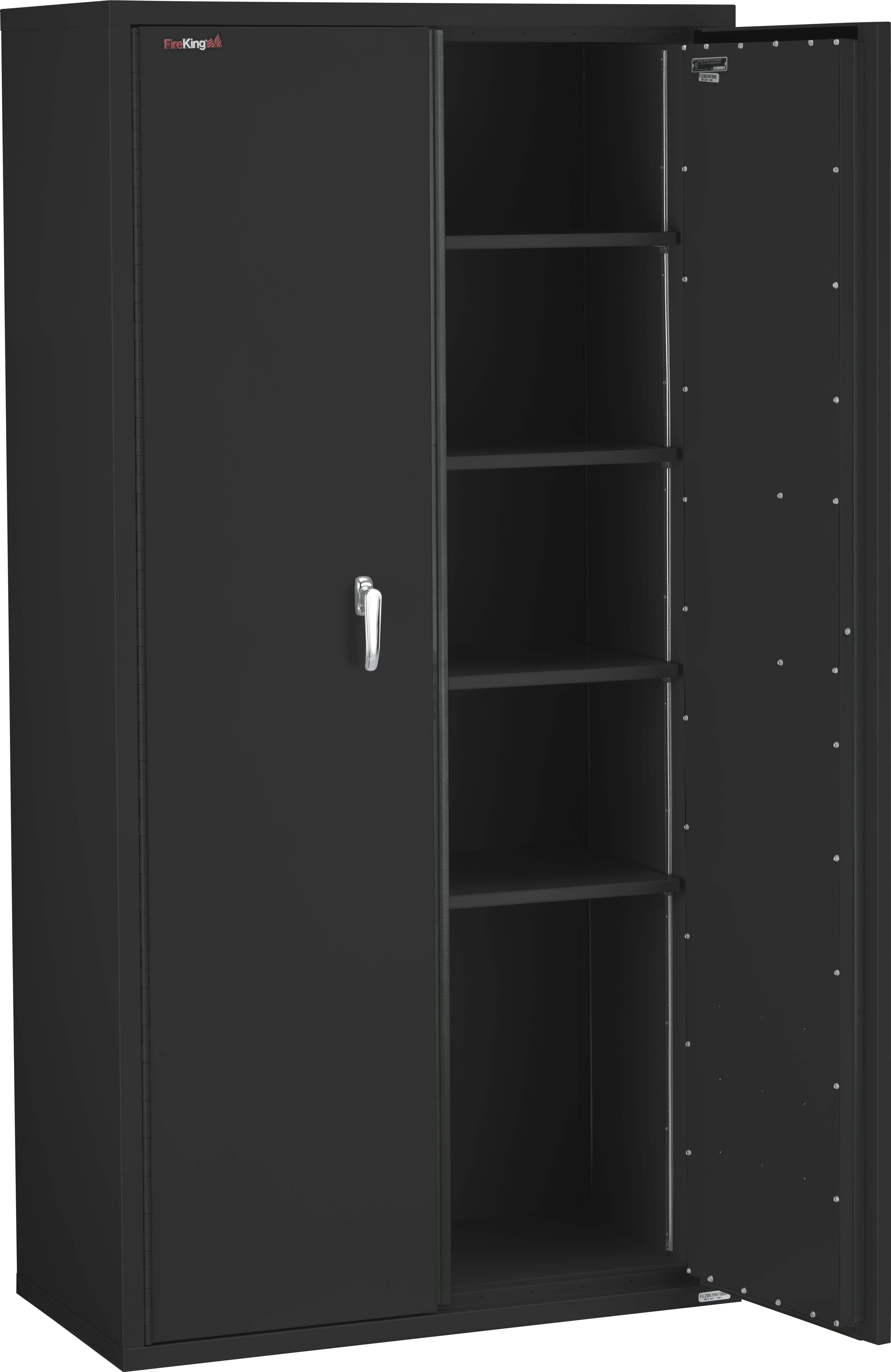 Fire Resistant - Double door storage cabinet - 72"H (Black)