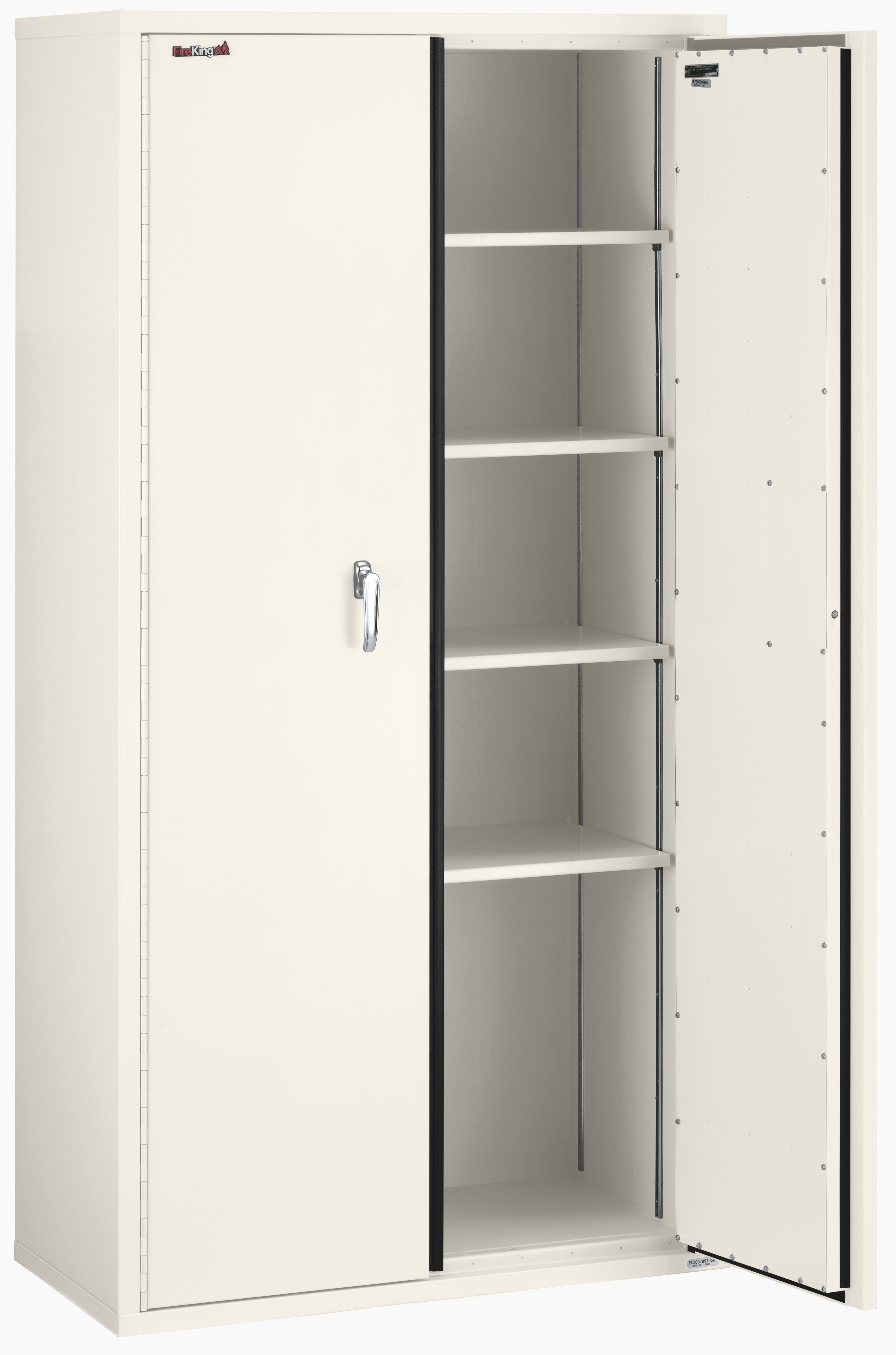 Fire Resistant - Double door storage cabinet - 72"H (Ivory White)