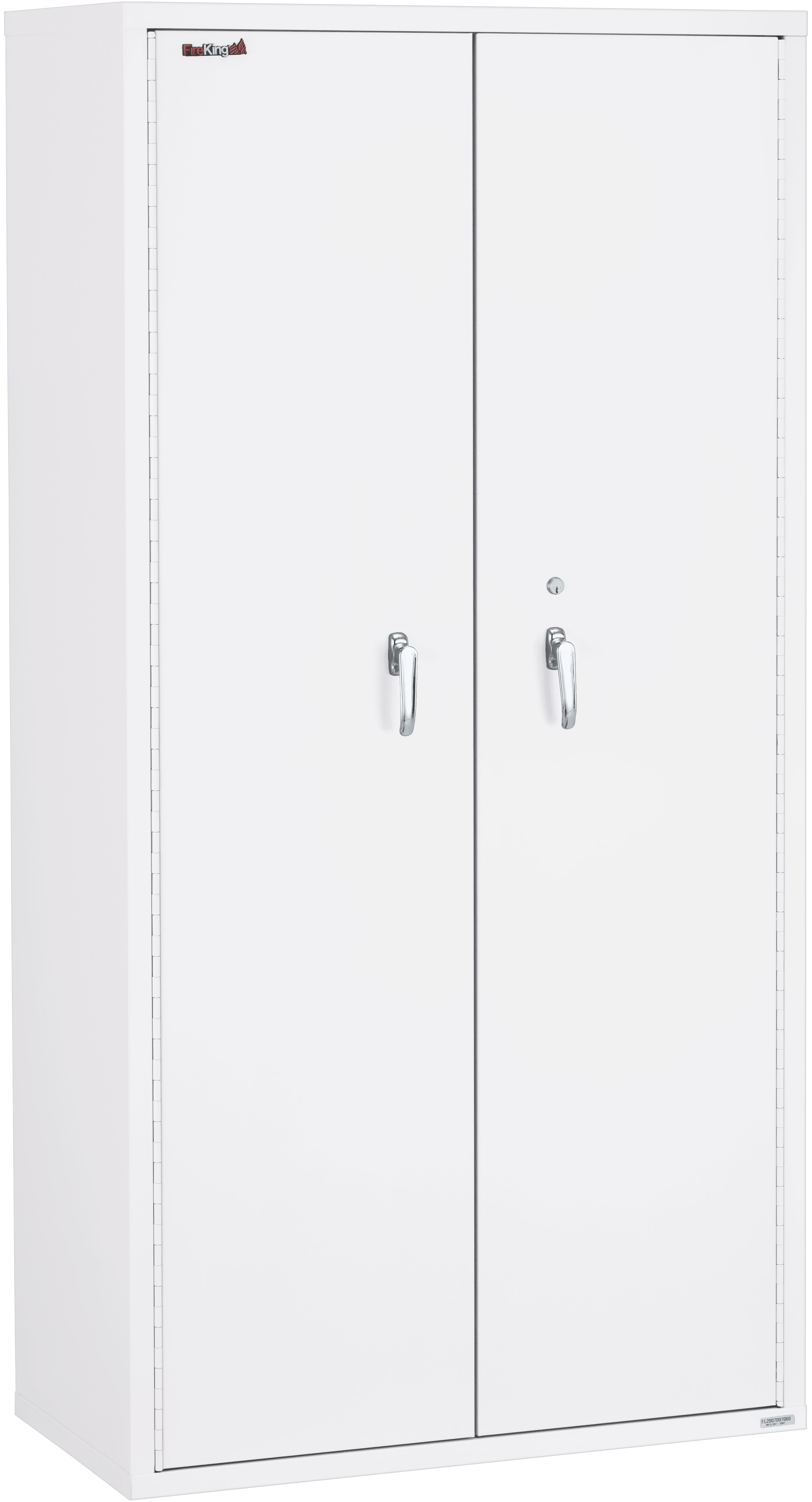 Fire Resistant - Double door storage cabinet with letter end tab inserts - 72"H (Arctic White)