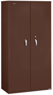 Fire Resistant - Double door storage cabinet with legal end tab inserts - 72"H (Brown)