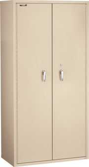 Fire Resistant - Double door storage cabinet with letter end tab inserts - 72"H (Parchment)