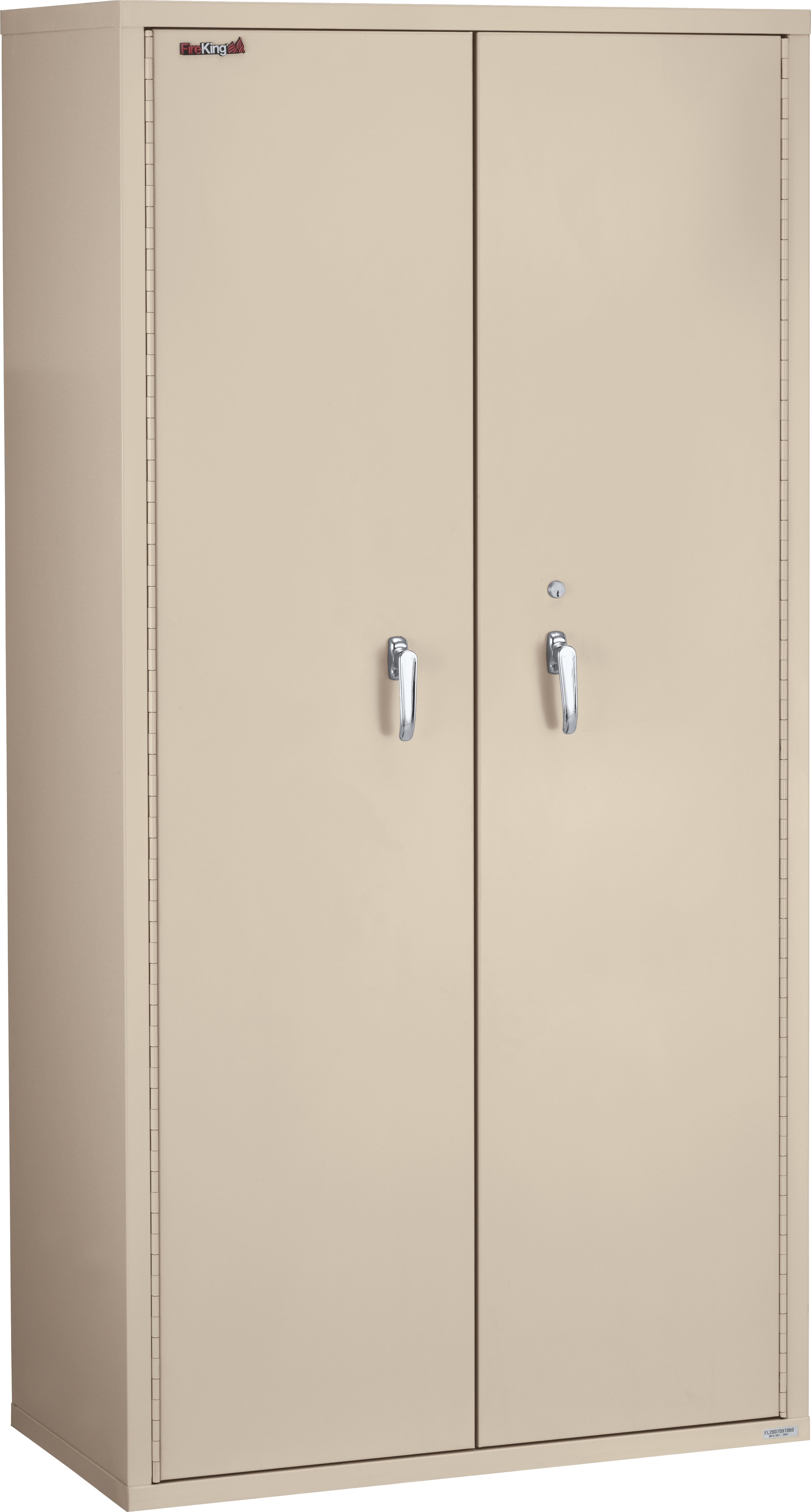 Fire Resistant - Double door storage cabinet with legal end tab inserts - 72"H (Parchment)